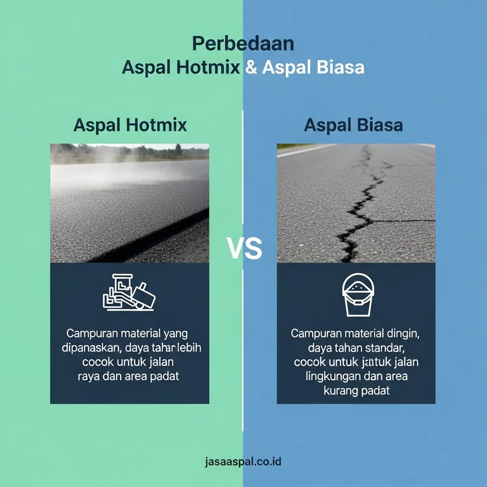 Perbedaan Aspal Hotmix & Aspal Biasa, mana yang lebih bagus untuk proyek Anda?