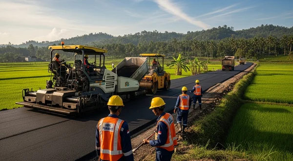 Pengaspalan Jalan di area pedesaan oleh Jasa Aspal Id