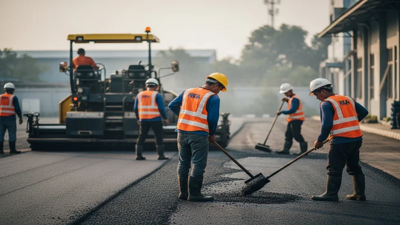 Perbaikan jalan aspal oleh Jasa Pengaspalan Bandung professional