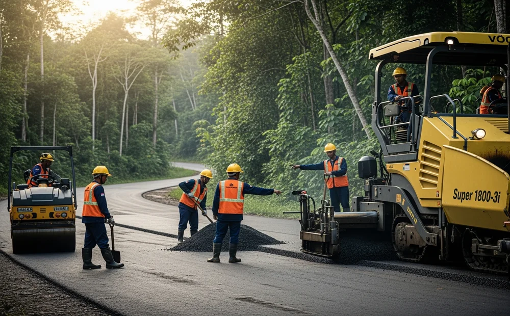 Pengaspalan Jalan di Bogor menggunakan pasokan aspal dari Pabrik Aspal Bogor.