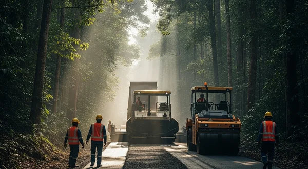 Pengaspalan Jalan Area Hutan dengan Pengerjaan Professional dan Bergaransi