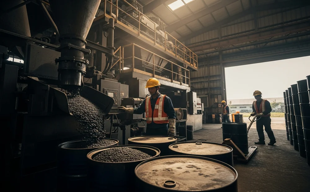 Proses produksi aspal Subang untuk memenuhi kebutuhan pengaspalan jalan di Subang dan sekitarnya