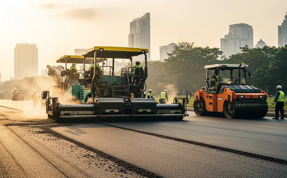 Hasil pengaspalan jalan menggunakan stok material aspal dari Pabrik Aspal Serang