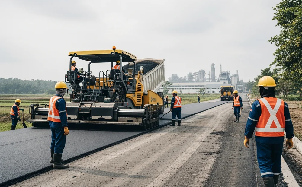 Jasa Pemborong Aspal melayani permintaan aspal lengkap dengan jasa pengaspalan untuk kebutuhan infrastruktur jalan.