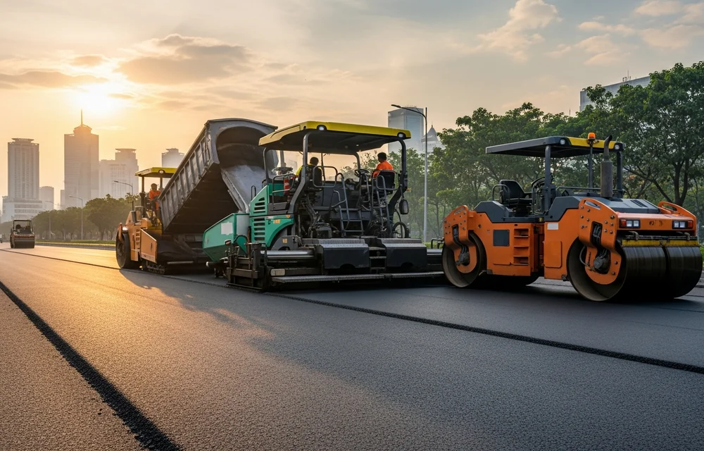 Hasil pengaspalan jalan yang rapih oleh jasa aspal jalan